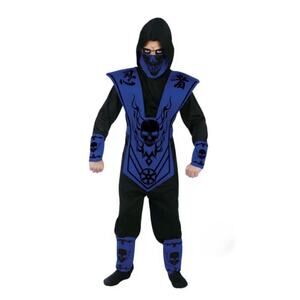 NEW! Way To Celebrate Boys Skull Ninja Blue Halloween Costume Size M (8)